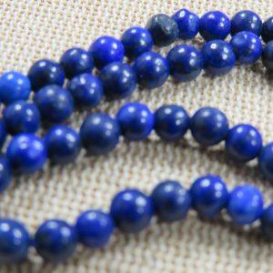 Perles Lapis lazuli 4mm ronde bleu – lot de 10 Pierre de gemme
