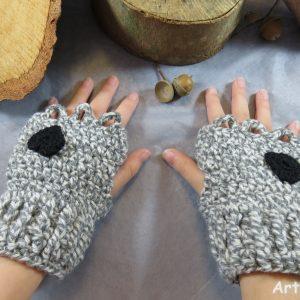 Mitaine laine au crochet – accessoire mode enfant