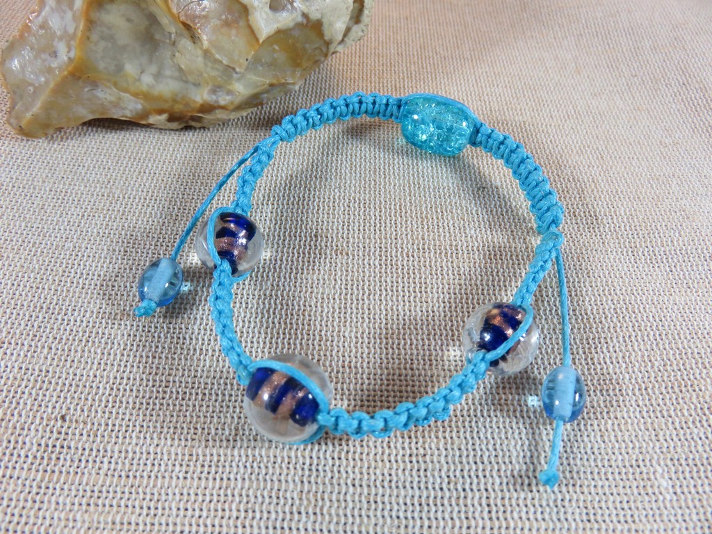Bracelet shamballa perle bleu, bijoux adolescent et adulte