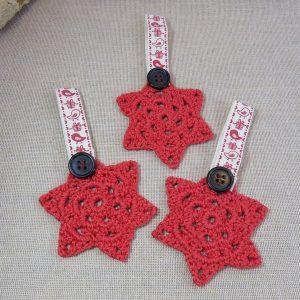 décoration de Noël étoile rouge au crochet ornement de sapin
