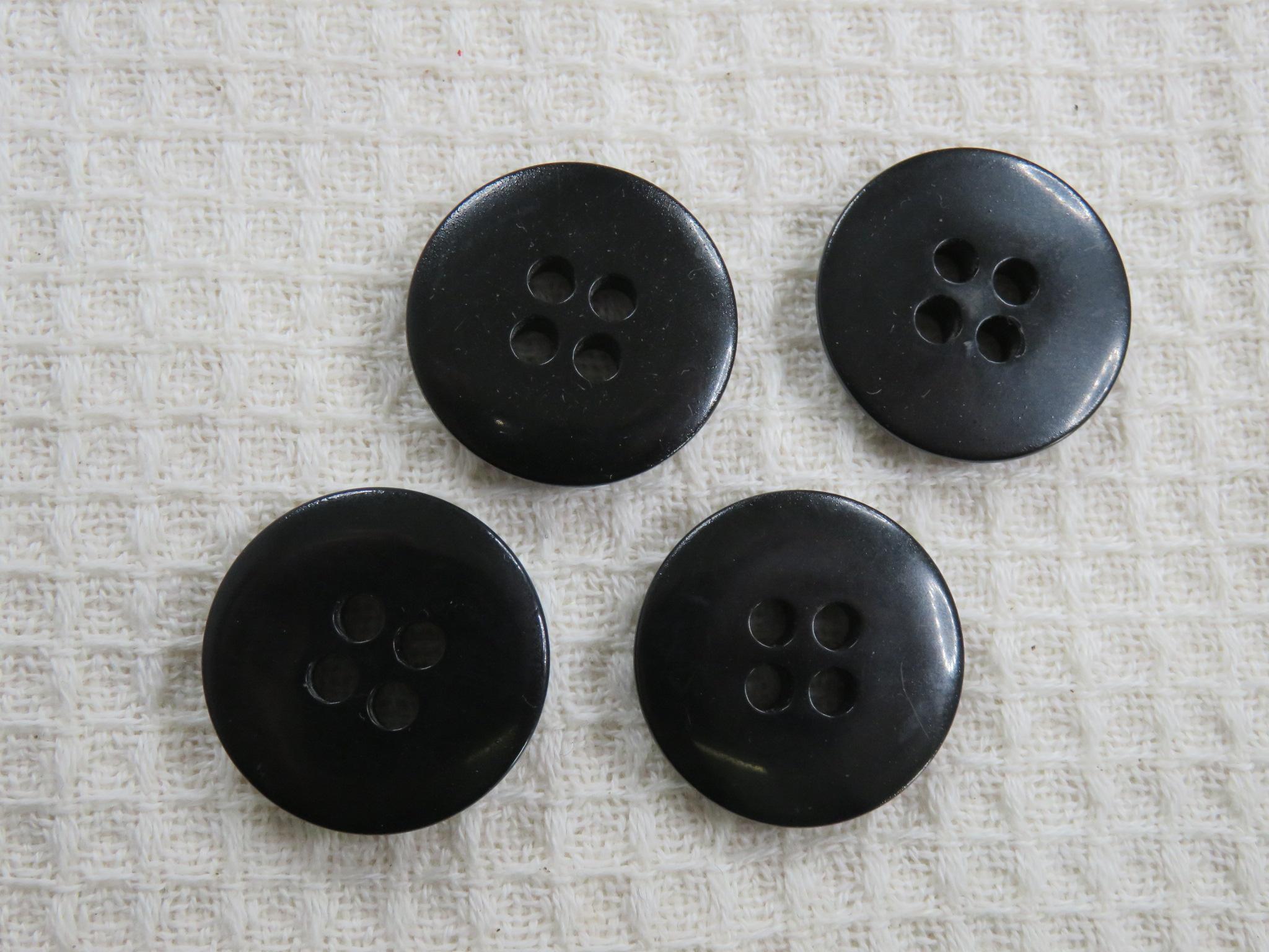 Boutons noir 25mm rond biseauté