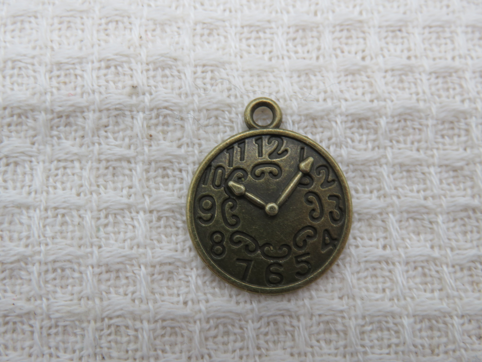 Pendentif montre gousset vintage bronze 22mm en métal