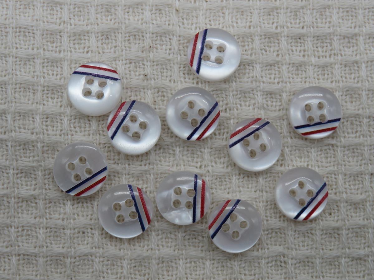 Boutons couture France 11mm, boutons bleu blanc rouge, boutons de couture, lot de boutons, boutons rond 11mm, boutons layette