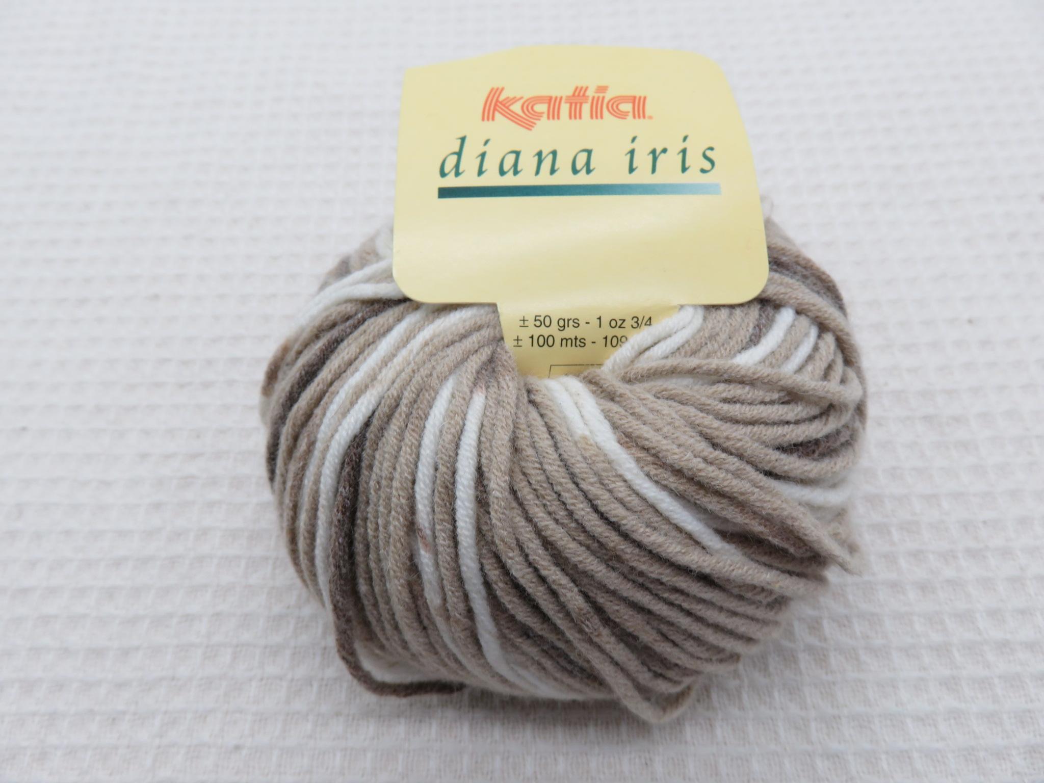 Fil Katia Diana Iris dégradé marron crème pelote Fils laine acrylique angora