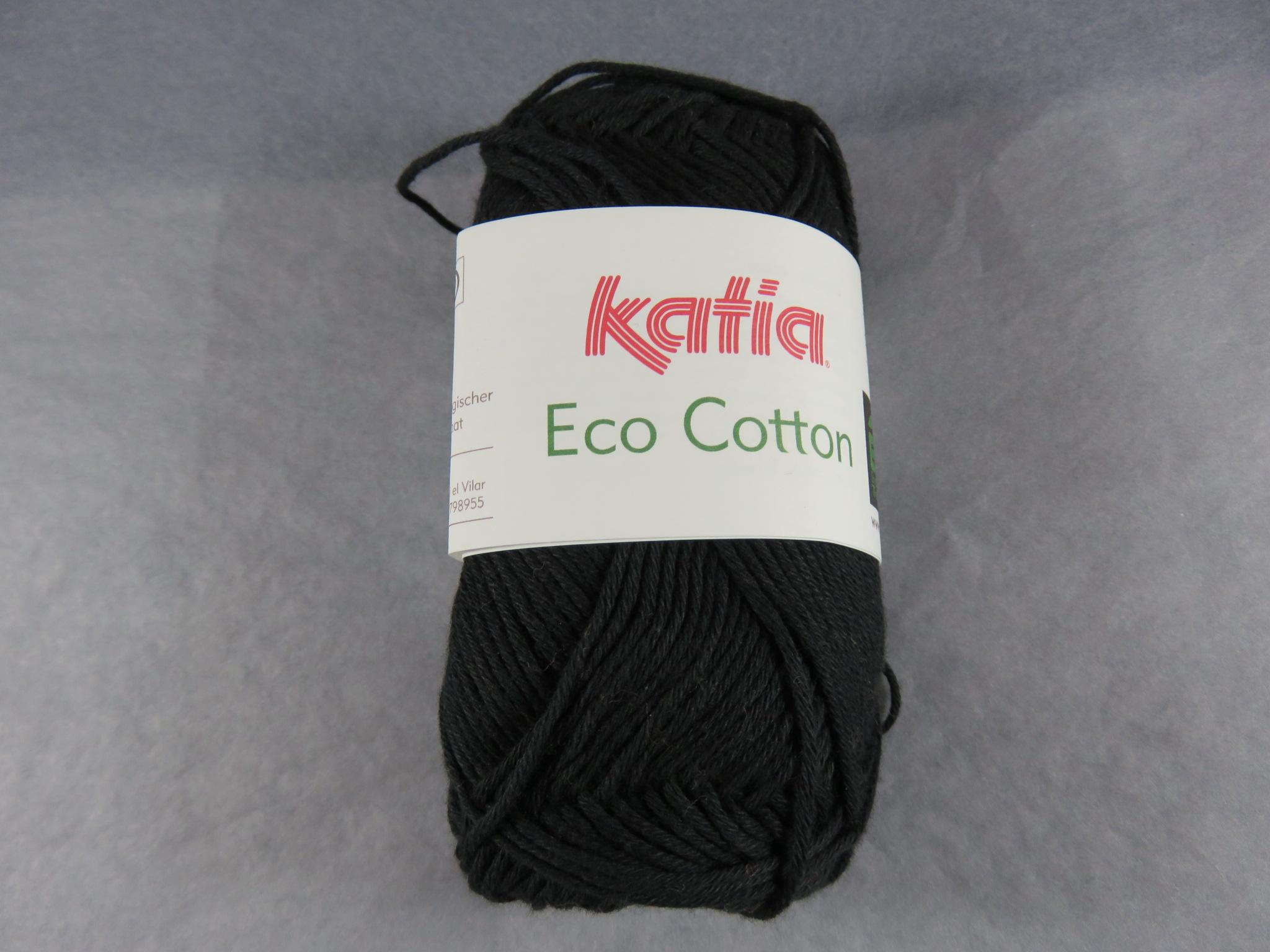 Coton Bio noir Katia Eco Cotton pelote Fil 100% Organique Biologique