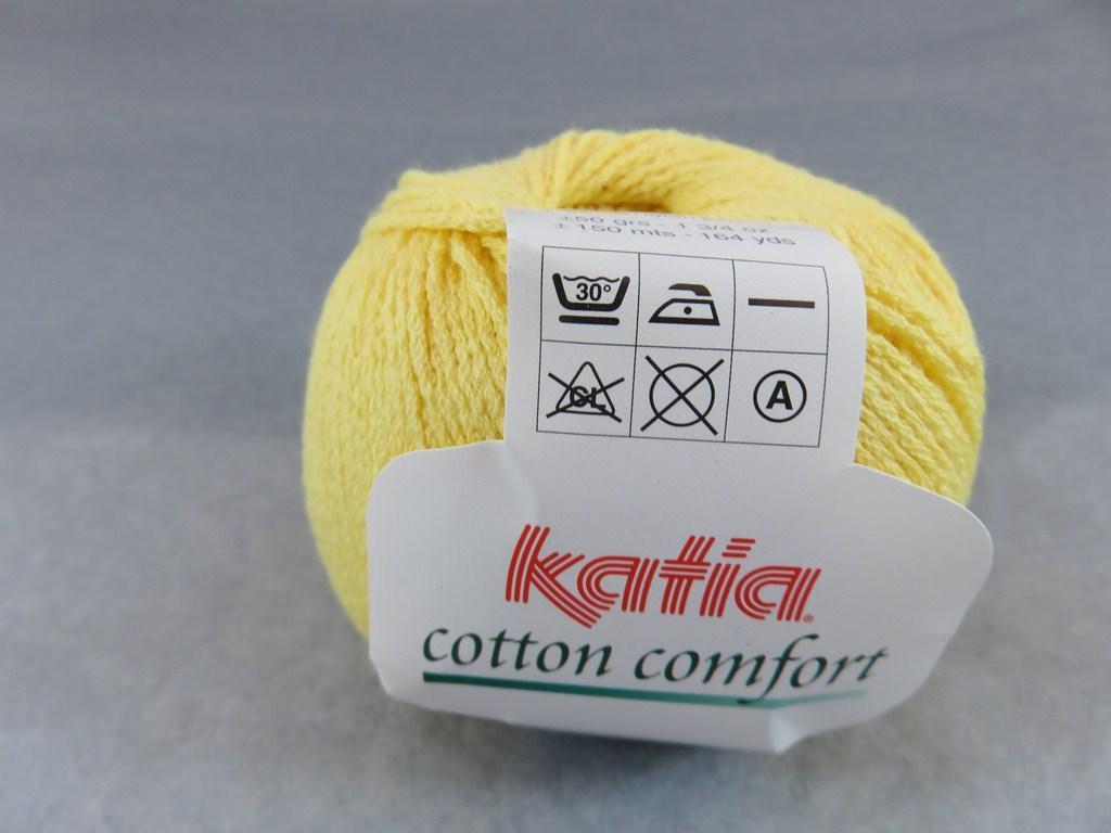 Coton jaune Katia cotton comfort pelote coton et polyamide