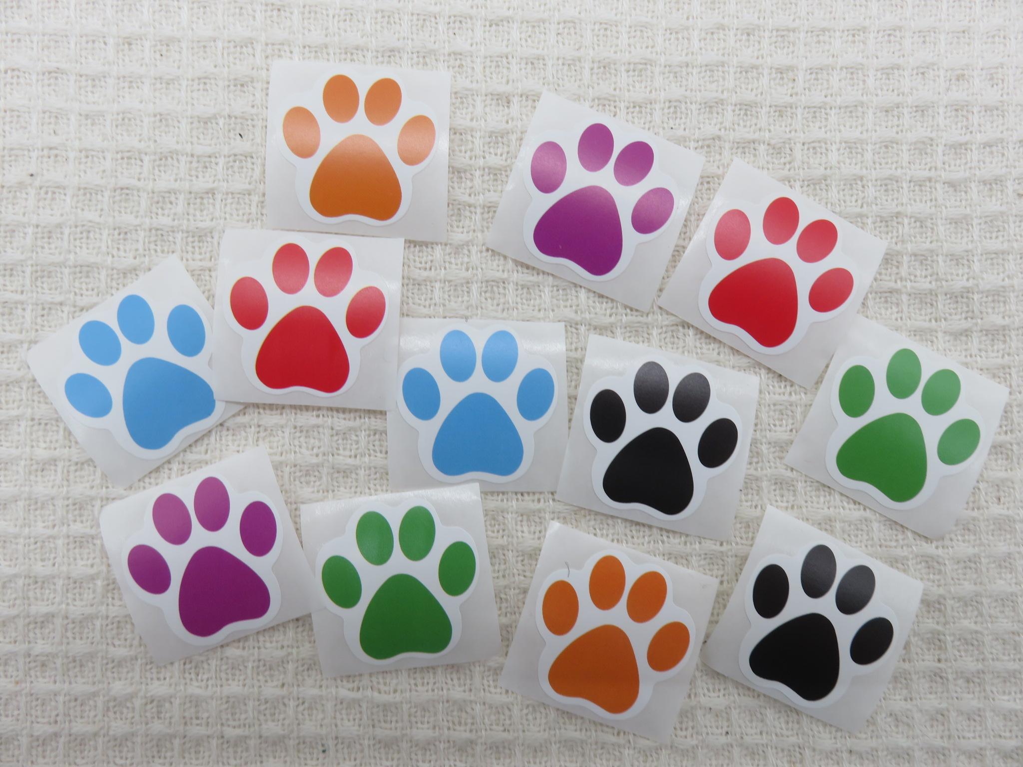 Étiquettes patte de chat autocollante multicolore 25mm