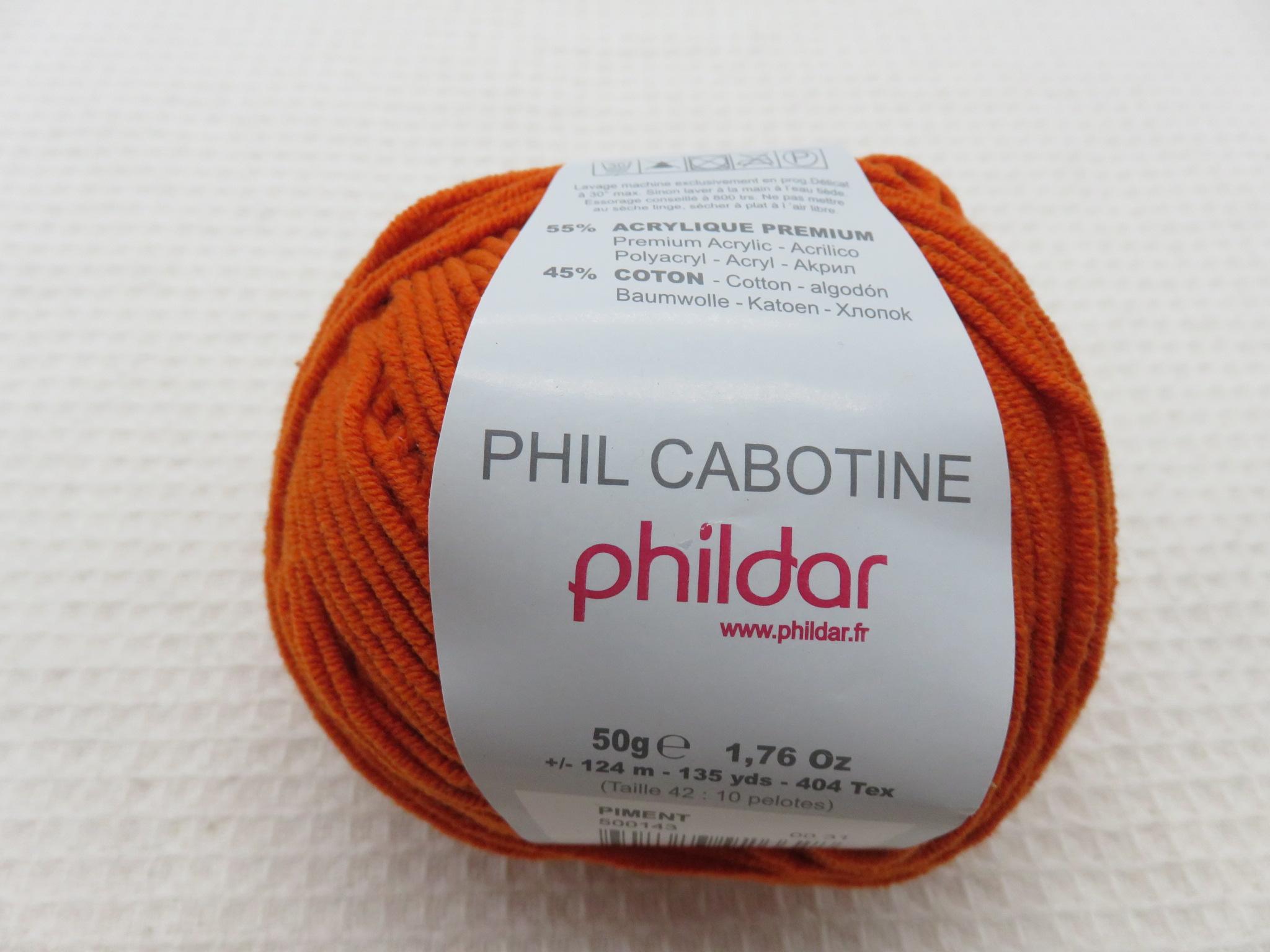 Pelote phil Cabotine piment Phildar coton acrylique