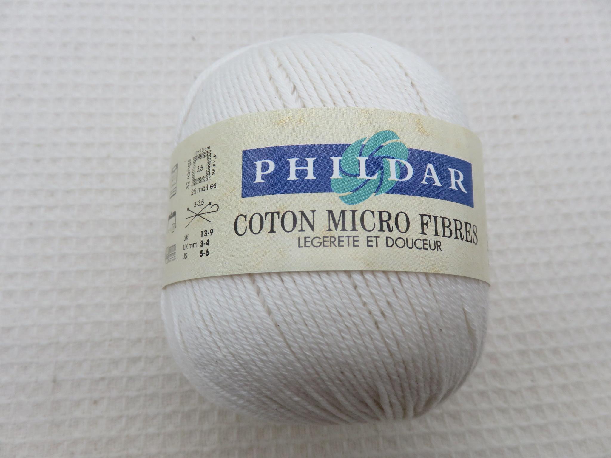 Coton micro fibres écru Pelote Phildar coton acrylique