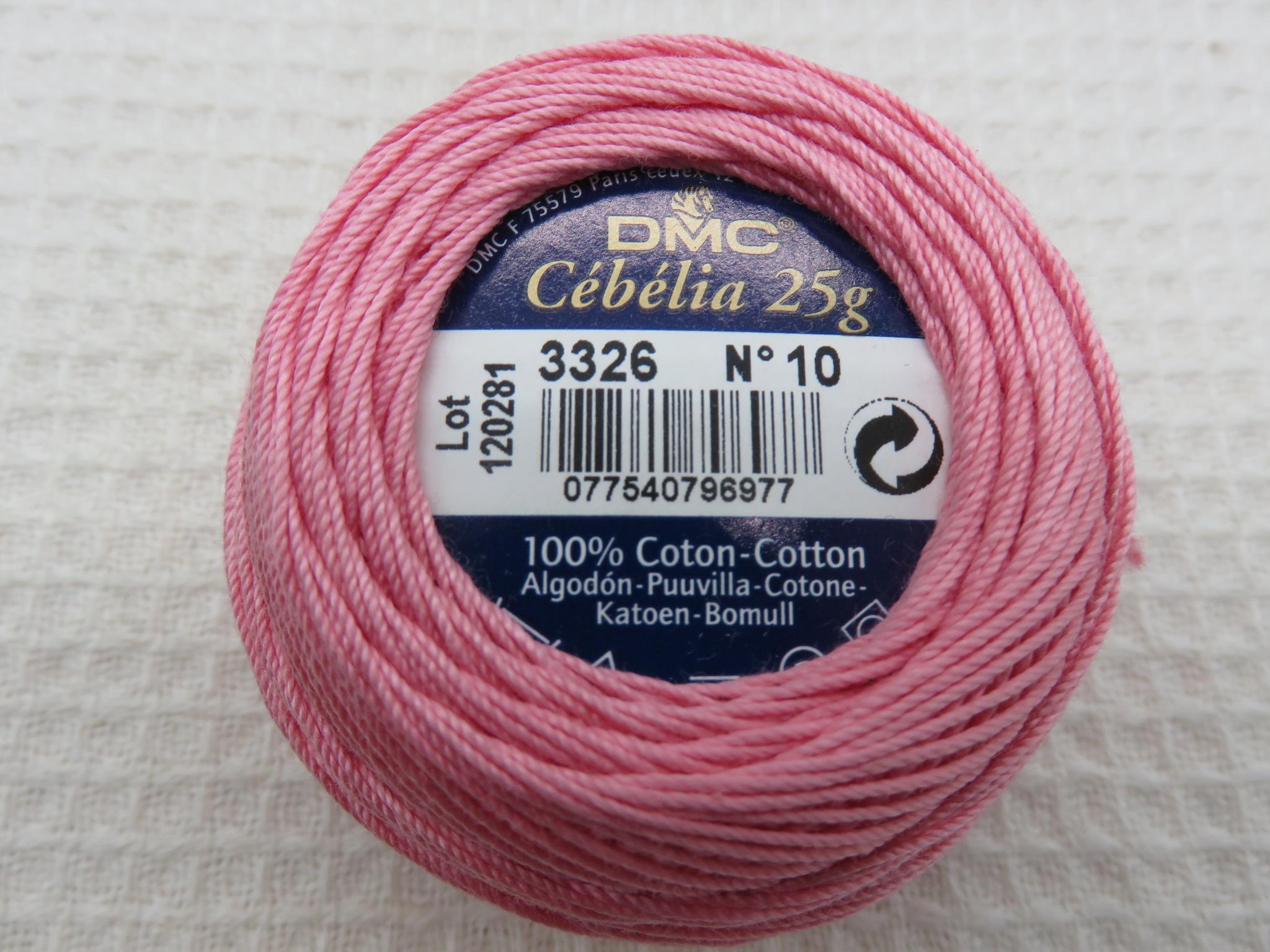 DMC Cébélia rose 10, fil à crocheter, Pelote 100% coton