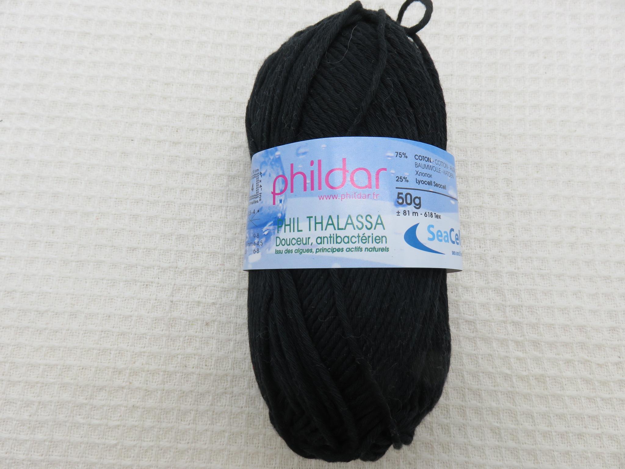 Pelote phil thalassa noir Phildar coton lyocell