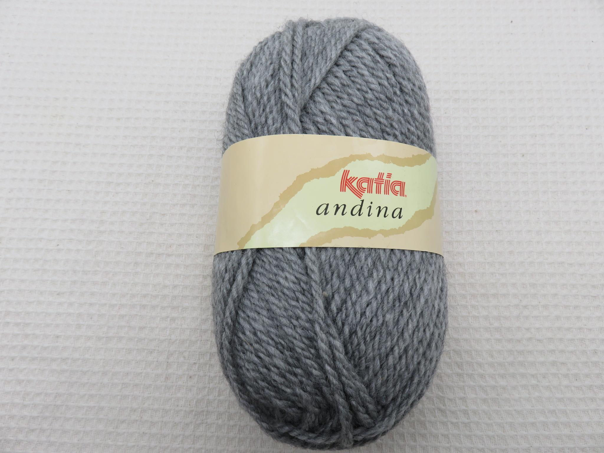 Laine Katia Andina pelote gris laine acrylique