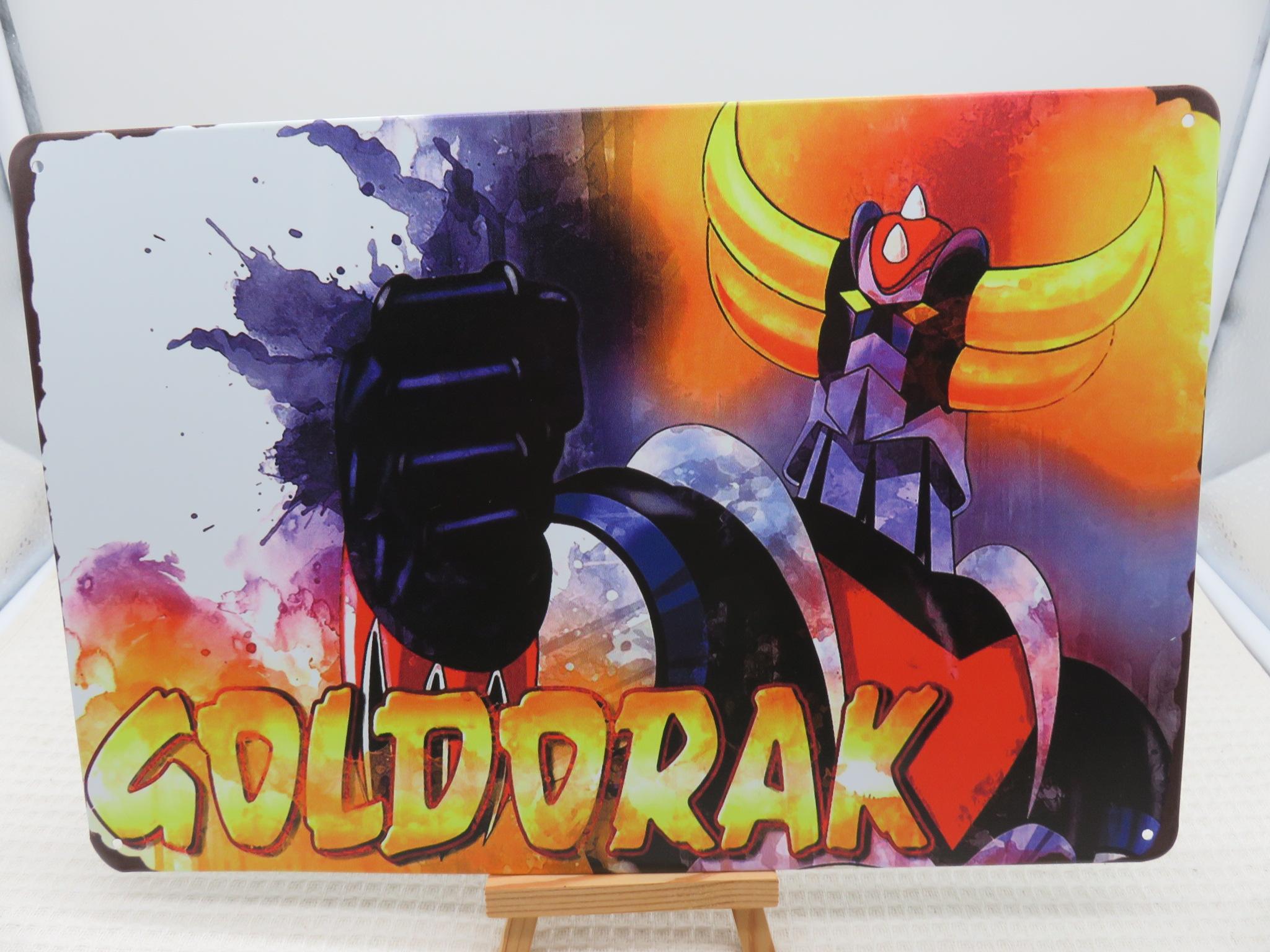 Plaque Goldorak décoration murale en métal 20cm