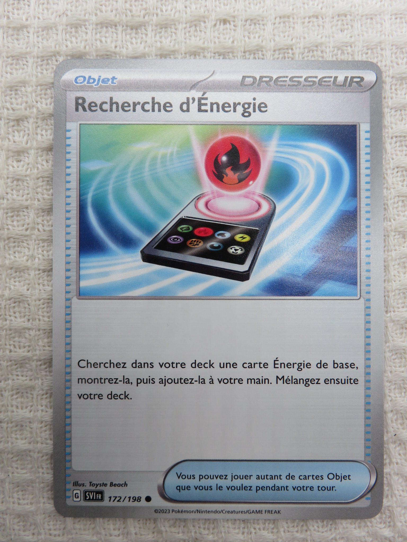 Carte Pokémon Recherche d'energie 172/198 Ecarlate et Violet