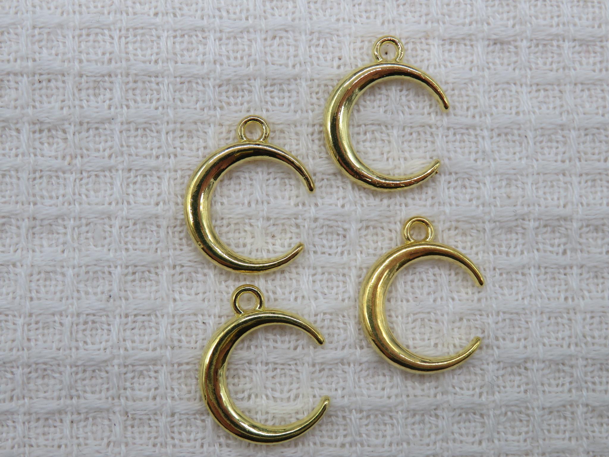 Pendentif lune doré, pendentifs croissant de lune, breloques en métal, fournitures bijoux, création boucles d'oreille DIY